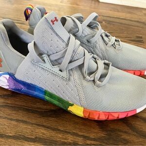 Under Armour Gray and Red Sneakers with Breathable Knit Design